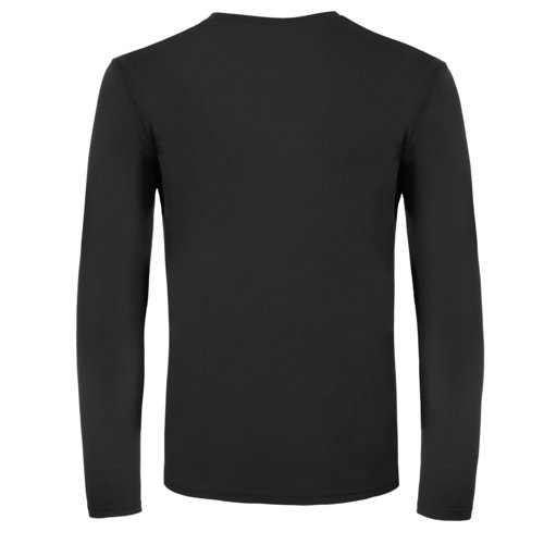 Black cotton long-sleeve shirt for men.