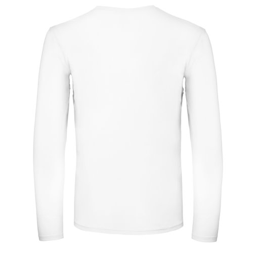 White cotton long-sleeve shirt for men.