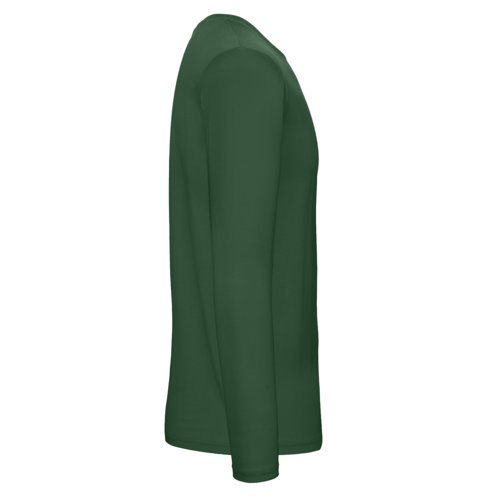 Dark green cotton long-sleeve shirt with round neck.