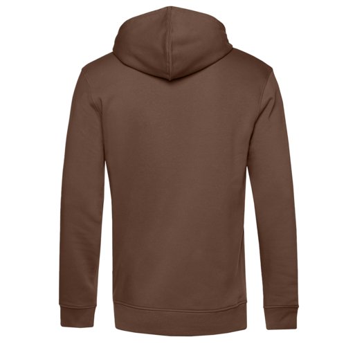 Brown cotton blend hoodie with hood and drawstring.