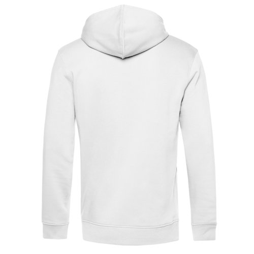 White cotton blend hoodie with hood.