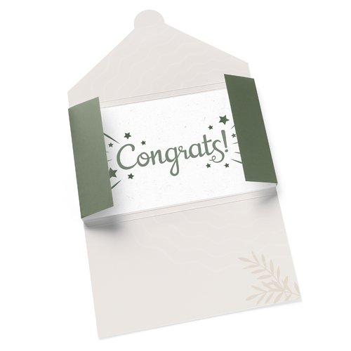 Paper gift voucher sleeve with closure flap.