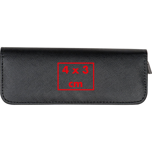Black writing set with zipper.