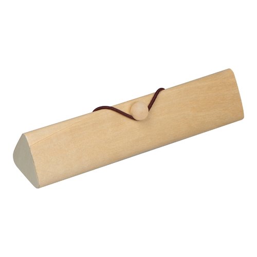 Beige wooden writing set with closure band.