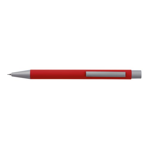 Red writing set with ballpoint pen and case.