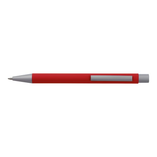Red writing set with ballpoint pen and case.
