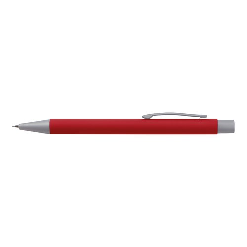Red writing set with pen and ballpoint pen with clip.