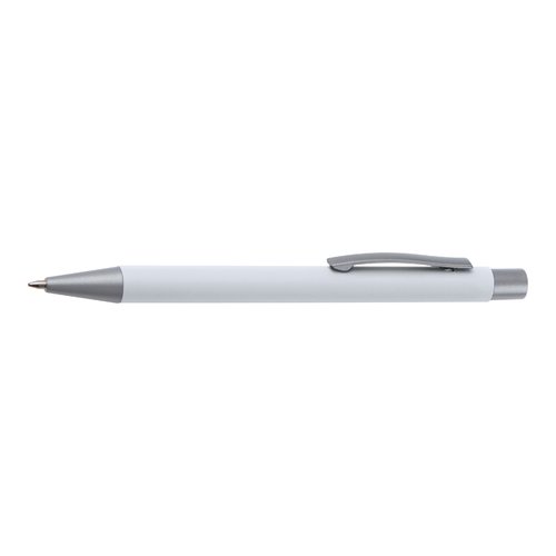 White writing set with ballpoint pen and case.