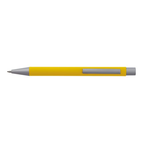 Yellow writing set with pen and accessories.