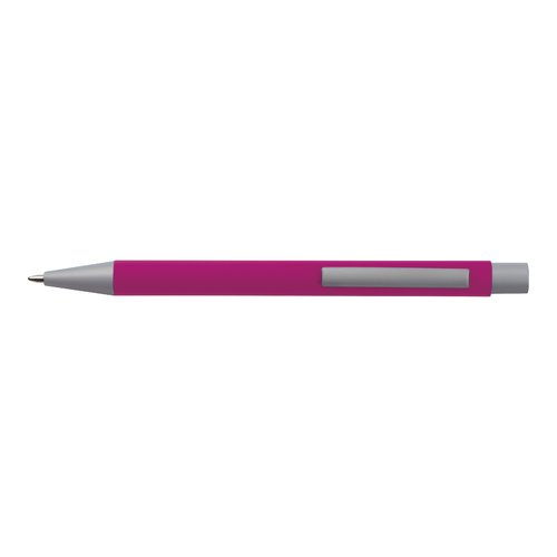 Pink writing set with ballpoint pen and case.