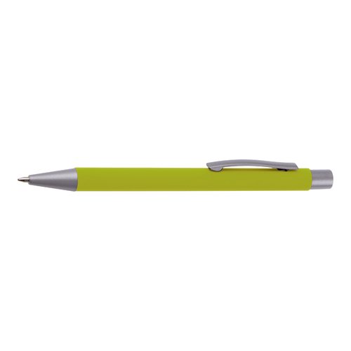 Apple green writing set with ballpoint pen and accessories.