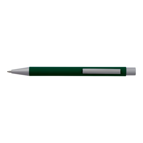 Dark green writing set with ballpoint pen and accessories.