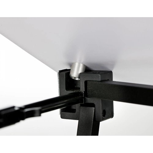 Foldable counter made of textile and metal, system only.