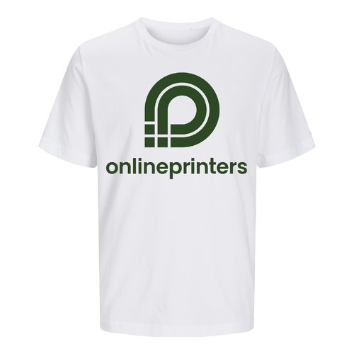 White organic cotton classic cut T-shirt, unisex.