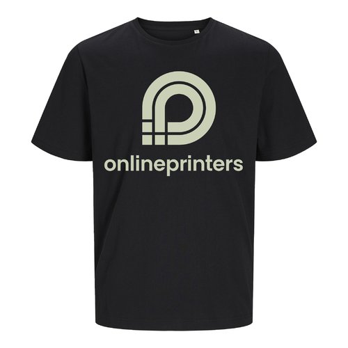Black cotton classic cut T-shirt, unisex.