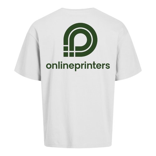 White organic cotton oversized T-shirt, unisex.