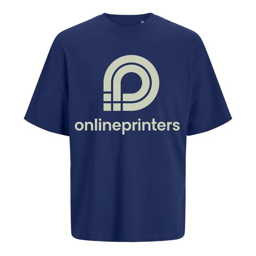 Dark blue oversized T-shirt made of organic cotton, unisex fit.