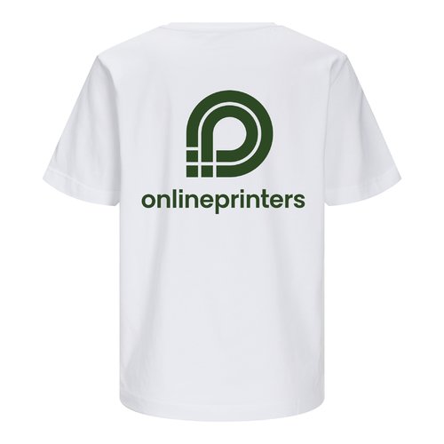 White organic cotton T-shirt for women with short sleeves.
