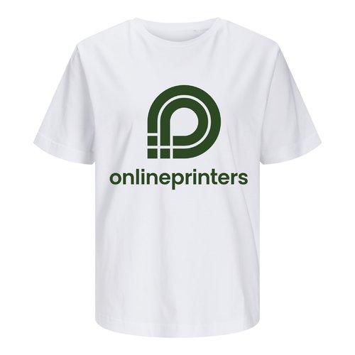White organic cotton T-shirt with short sleeves and straight cut.