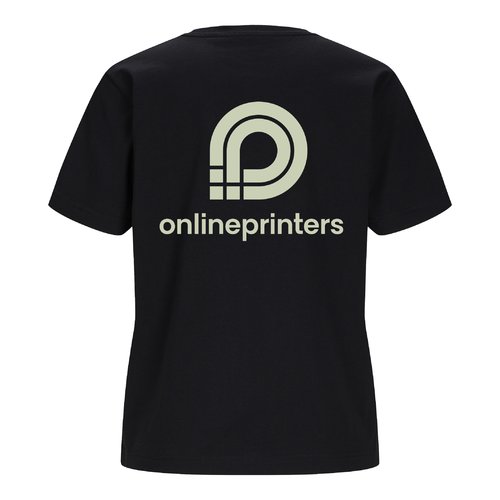 Black women's T-shirt in organic cotton with short sleeves.