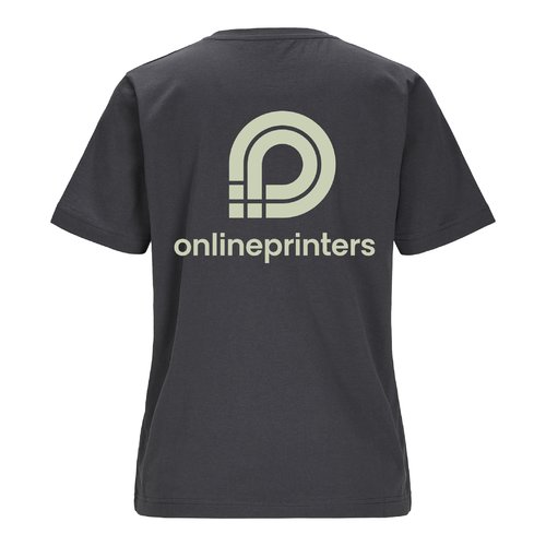 Anthracite women's T-shirt in organic cotton with short sleeves.