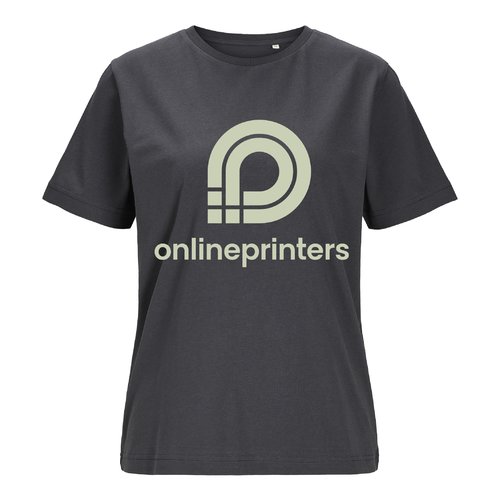 Anthracite women's t-shirt in organic cotton with short sleeves.