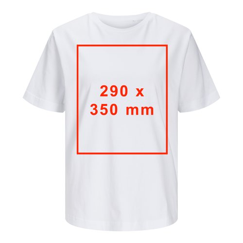 White cotton T-shirt for women with short sleeves.