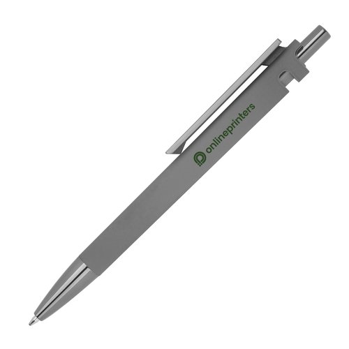 Gray recycled ABS ballpoint pen with clip.