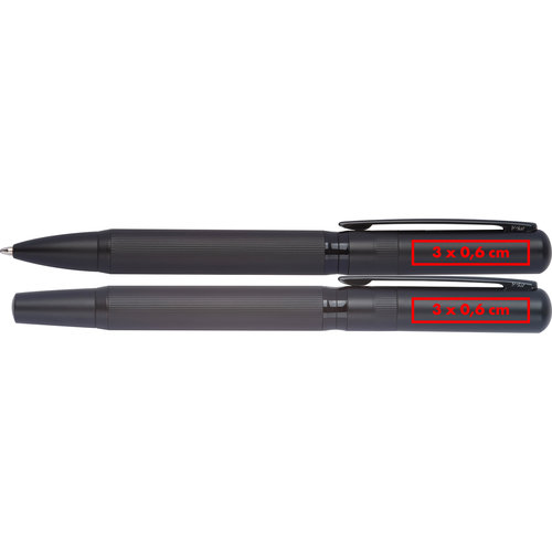 Dark writing set with ballpoint pen and case.