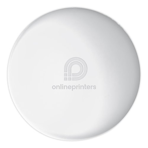 White foam anti-stress ball for squeezing.