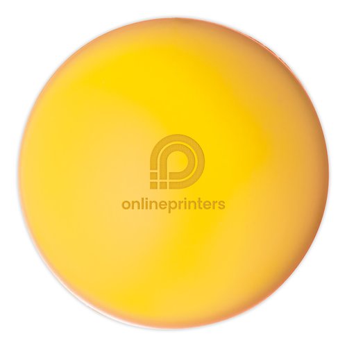 Yellow foam anti-stress ball.