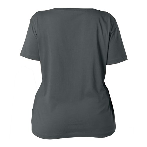 Anthracite Women's T-shirt made of organic cotton with short sleeves.