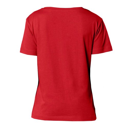Red women's t-shirt in organic cotton with short sleeves.
