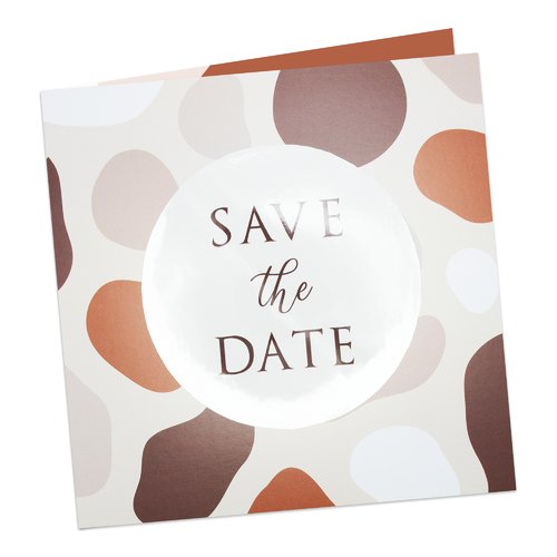 Paper wedding card with partial UV varnish.