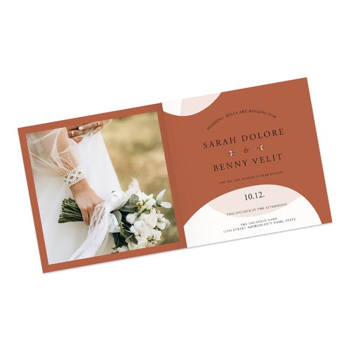 Wedding card with partial UV varnish.