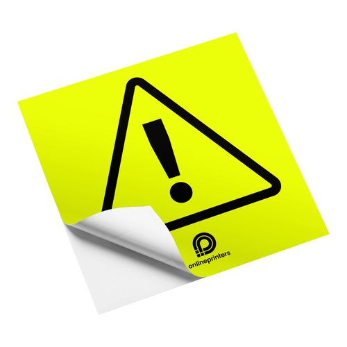 Neon-gelbes, selbstklebendes Etikett, quadratisch