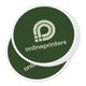 Paper sticker, round, self-adhesive.
