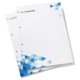 White Letterhead, printable on both sides and punched.