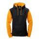 Hoodie schwarz mit oranger Kapuze und Ärmel