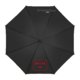Black automatic umbrella with large canopy and cover.