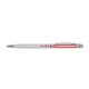 Silver metal ballpoint pen with clip and touch pen function.