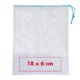 White fresh produce net in a set of 3 with drawstring.