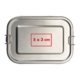 Metal lunchbox with locking clips.
