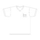White cotton V-neck T-shirt with short sleeves.