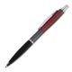 Black ballpoint pen with metal accents and clip.
