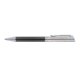 Metal ballpoint pen with carbon elements, clip and push mechanism.