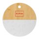 Light wood cutting board, round with hanging hole.