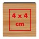 Bamboo table clock with digital display.