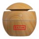 Wood-colored, sphere-shaped humidifier.