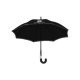 Black automatic umbrella with curved handle.